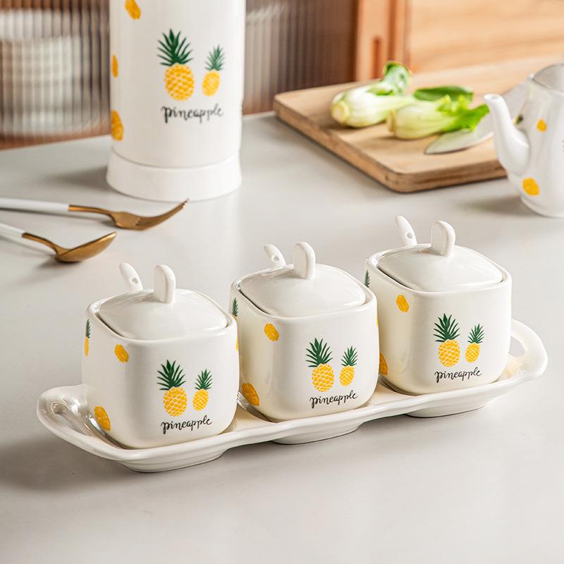 Hũ Đựng Gia Vị Vuông Senno Phong Cách Nhật Bản Gốm Sứ Cao Cấp Chịu Nhiệt Độ Cao An Toàn Thân Thiện Với Môi Trường