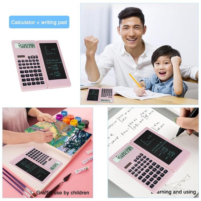 Solar Science Calculator, 1 Count Portable Multifunctional 3 in 1 Calculator, Reusable Draft Board For Students Office School 2