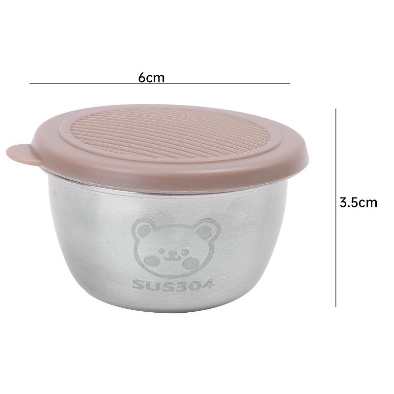 Product Introduction of 2/4Pcs Stainless Steel Sauce Cup Pepper Condiment Container with Lids Bear Sealing Leak-proof Sauce Cups Home Kitchen Storage Supplies 21