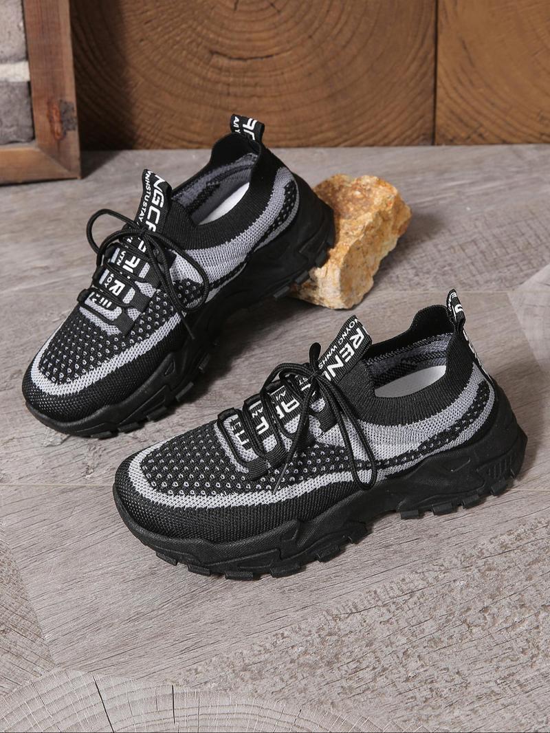 Product Introduction of Women's Fashionable Lace Up Low Top Sneakers, Casual Comfortable Breathable Sports Running Shoes, All-match Basic Shoes for Daily Wear 4