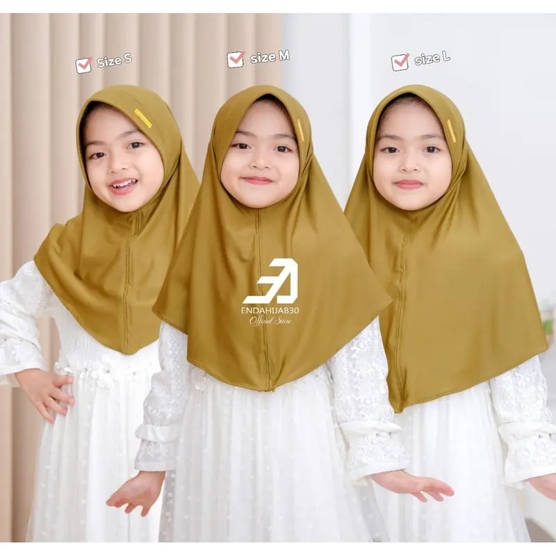 Edahijab Model Sport Anak 3-12 Tahun Paud Tk Sd Smp Hijab Muslim Instan Polos Kerudung Harian Cokelat Hitam Muslim Sekolah 2