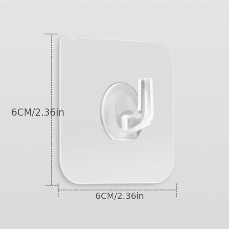 1 Set Clear Hook, Transparent Self-adhesive Hooks, Multifunctional Kitchen Bathroom Organizers 1