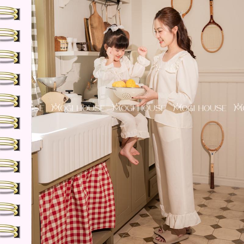 Đồ Ngủ Đôi Mẹ & Bé - DAISY SET, Đồ Ngủ Thu Đông Chất Đũi Mềm Thoáng Mát, Bé 1-5 Tuổi MOGI HOUSE 2