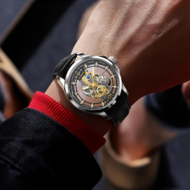 2024 New Genuine Men's Quartz Watch Double-Sided Hollow Quartz Men's Watch Business Watch Luminous Watch 5