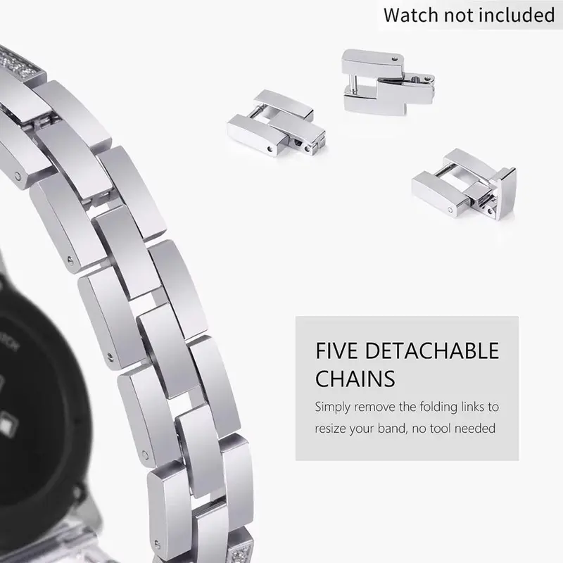 Fashionable metallic Watch Band, Adjustable Watch Band for Women & Men, Wearable Accessories Compatible with Samsung Galaxy Watch 3 4 5 6 40mm 44mm/46mm 47mm 5