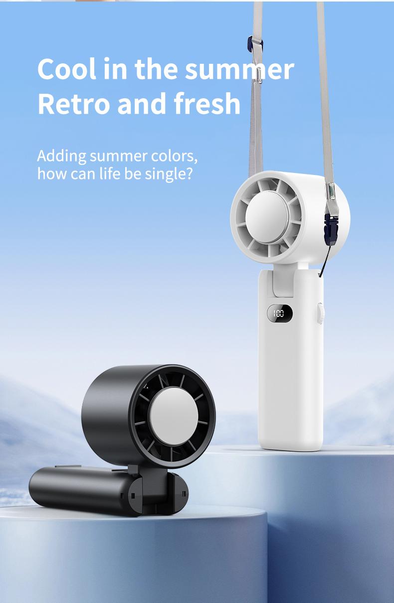 Product Introduction of Handheld small fan High speed powerful semiconductor cold air leafless spray refrigeration Small air conditioner Small mini turbine Portable portable charging Silent electric fan cooling magic weapon fan  portable 12