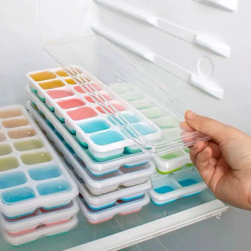 Khay Làm Đá Silicol Có Nắp Đậy cao cấp Dễ Dàng Lấy Đá, An Toàn Tiện Lợi