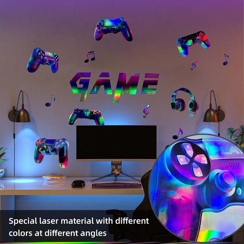 Gradient Colorful Gamer Handle Wall Stickers Different Color TikTok