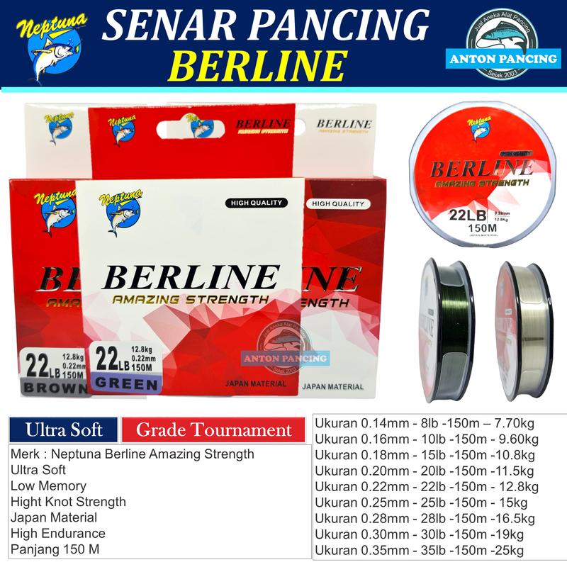 Product Introduction of Senar Pancing Neptuna Berline Amazing Strength 150m 0,14 0,16 0,18 0,20 0,22 0,25 0,28 0,30 0,35 Japan Material Untuk Joran Reel 12