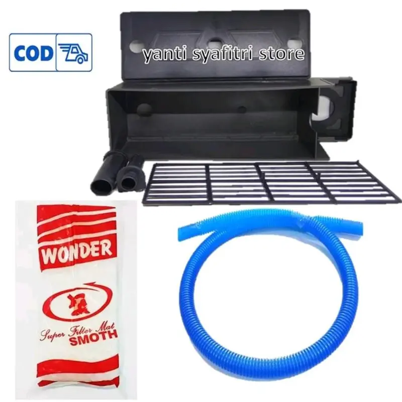 Paket box filter SEDANG aquarium , busa kapas dan selang spiral 0
