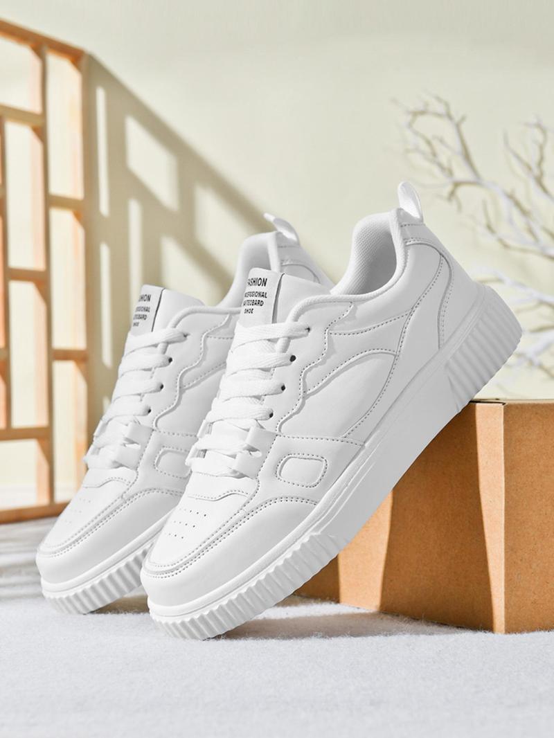 Product Introduction of Men's Fashionable Lace Up Low Top Sneakers, Casual Breathable Lightweight Sports Running Shoes, Male All-match Round Toe Shoes for Daily Wear 4