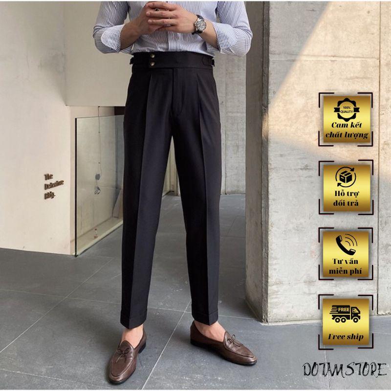 Quần Âu Nam Sidetab Cạp Cao 2 Khuy - Phong Cách Hàn Quốc Menswear Pants Có Túi