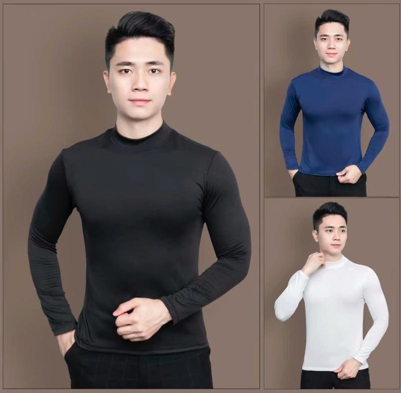 COMBO 2 Áo giữ nhiệt lót nỉ thu đông nam nữ ấm áp co giãn 4 chiều trẻ trung thanh lịch form hợp - Hoodie, Menswear Nhung 5