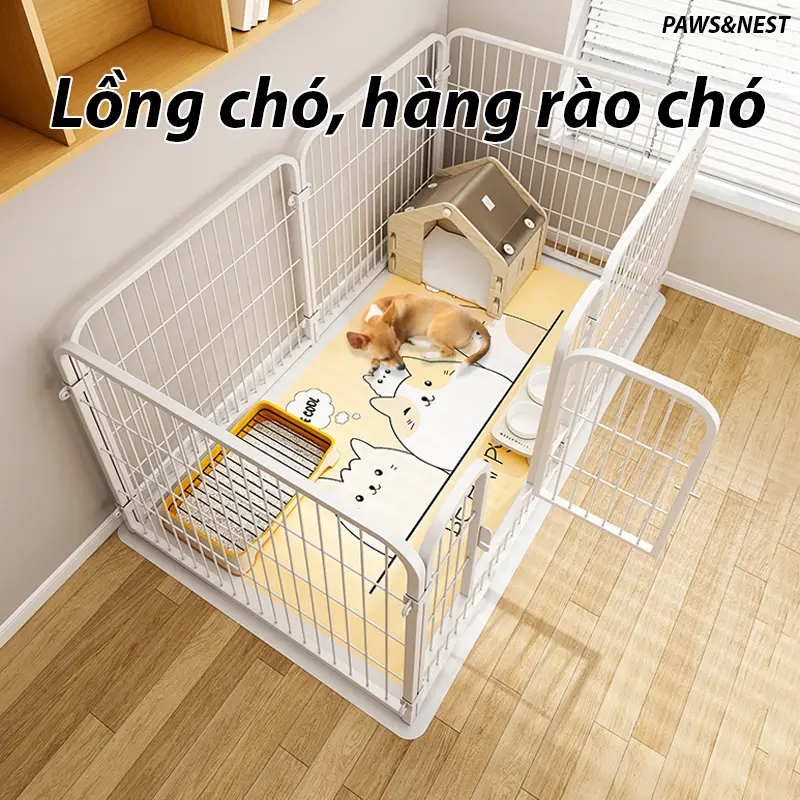 Lồng chó, hàng rào chó, lắp ráp nhiều loại, thích hợp cho chó con trong nhà, nhiều kích thước thông số kỹ thuật, chó con không tháo rời nhà