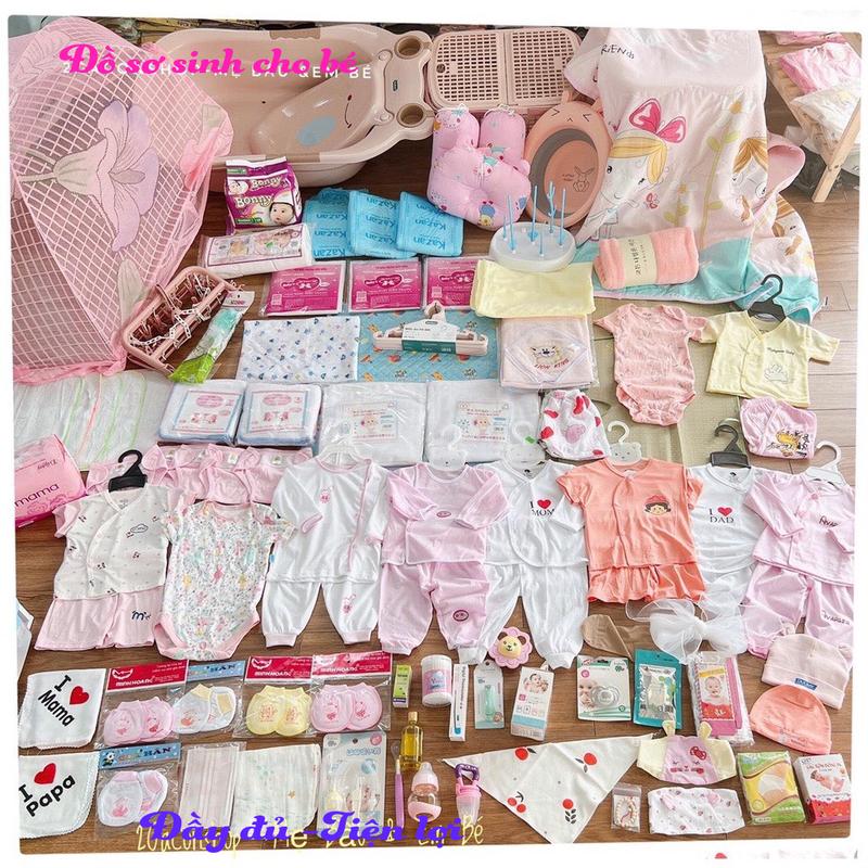 Combo Đồ Sơ Sinh Trọn Gói Cho Bé Sơ Sinh Gồm Quần Áo Phụ Kiện Bé Trai, Bé Gái Từ Sơ Sinh Đến 6kg