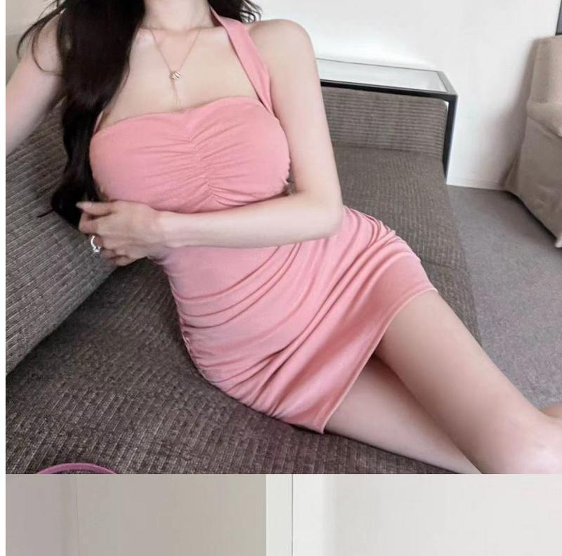 Product Introduction of Váy Cổ Yếm Phong Cách Dễ Thương Và Gợi Cảm, Trang Phục Mùa Hè Cho Nữ, Thiết Kế Đẹp, Bó Sát Eo Độc Đáo, Hông Xếp Ly Gợi Cảm Và Thanh Lịch, Váy Nhỏ 37