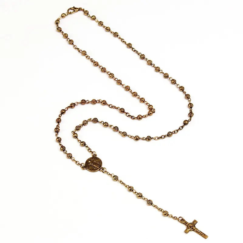 Vòng Cổ bằng thép không gỉ, kích thước 4mm, với thiết kế Rosary Nhỏ Trang sức nữ, Vòng Cổ Rosary, Vòng Cổ chữ thập Chúa Jesus, thích hợp cho phụ nữ