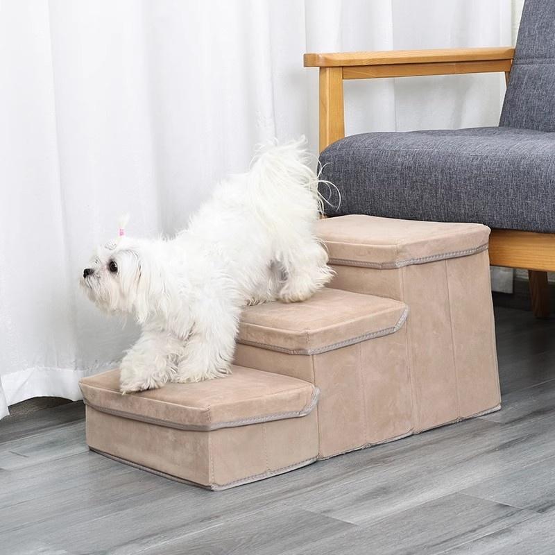 Product Introduction of 【SG Pet Supplies】Dog stairs Pet foldable stairs with storage and house mat bed ramp slope step dog stair puppy ladder climb 29026784195 8