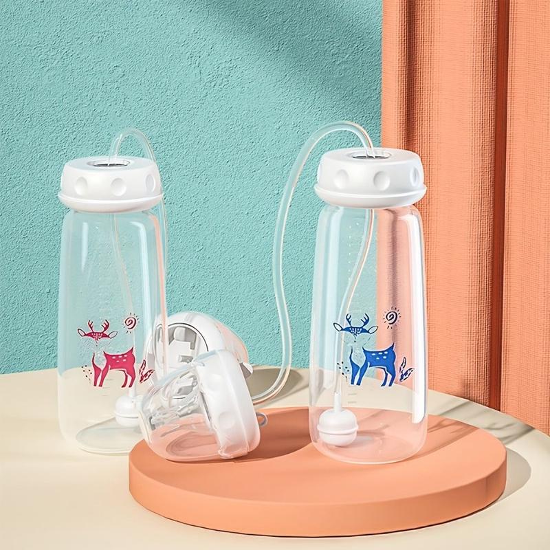 Chất lượng cao 5oz/150ml Bình sữa cho bé bú không cần dùng tay với bàn chải rơm Cổ bình thường Bộ bình sữa cho bé Tự động cấp liệu Quả cầu trọng lực Bình đựng sữa dành cho trẻ từ 3 tháng tuổi trở lên