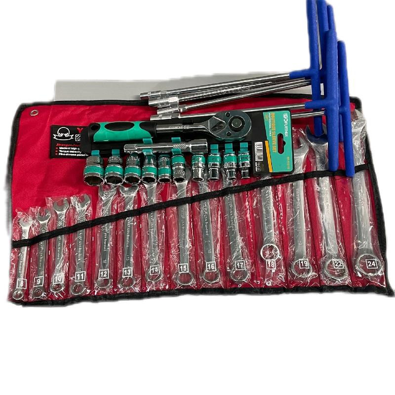 ComBo 3 Món sửa  Chữa có 1 bộ khẩu 12 chi tiết 1/2 GF + 1 bộ cờ lê 8-24 + 1 bộ khoá T 8/10/12/13/14 5