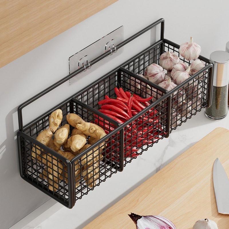 Kệ đựng hành tỏi , đồ khô bằng thép phun sơn tĩnh điện tặng kèm miếng dán siêu chắc 1