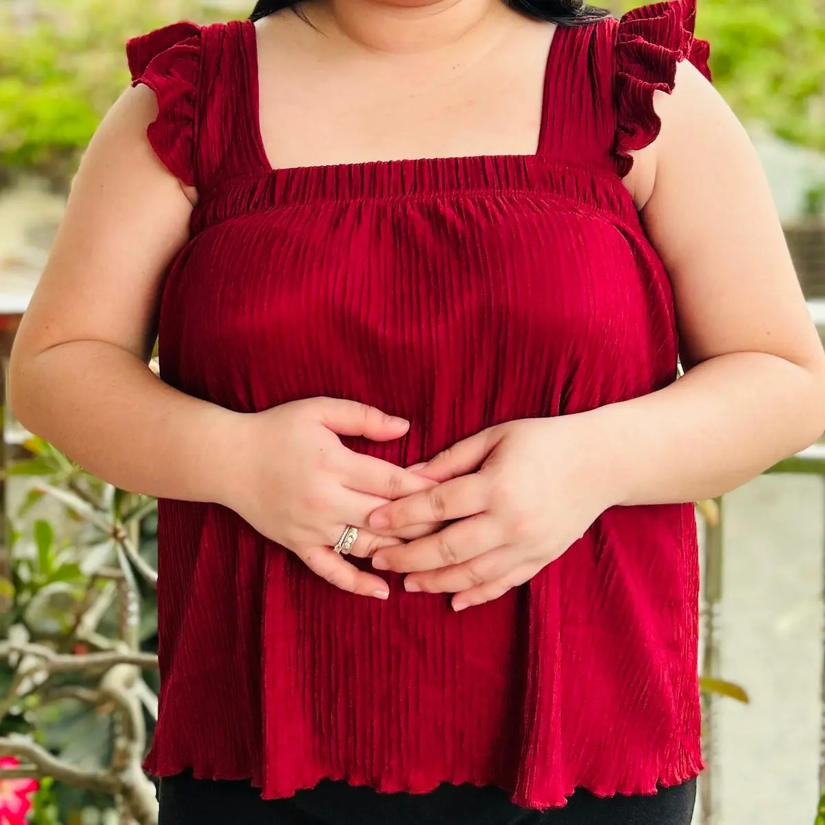 CAMILLA BUY 1 TAKE 1 Plussize Ruffle Sleeves Top L-2XL Shirts Womenswear Minimalist Blouse SPECIAL FABRIC