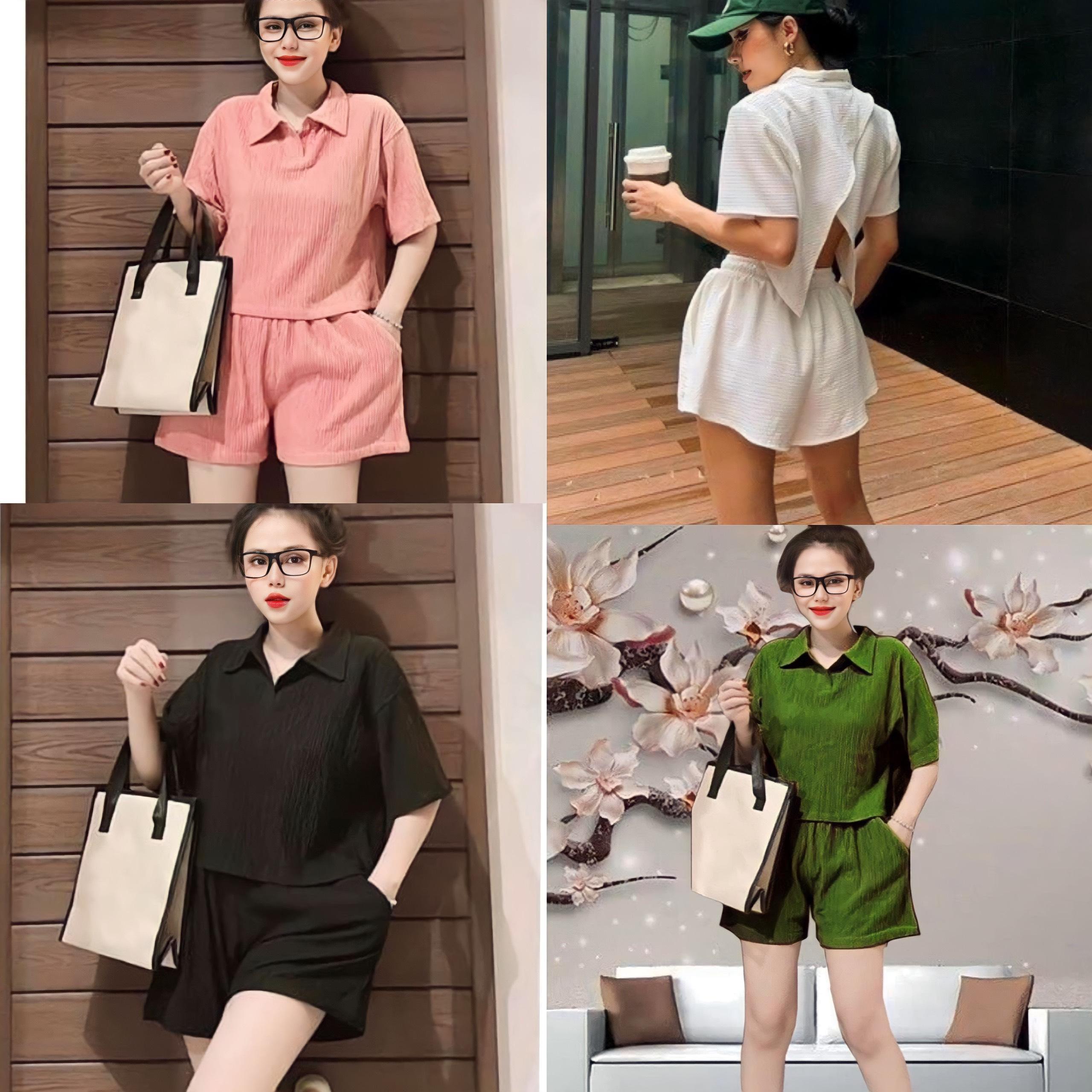 Thời Trang Bigsize Set Quần Áo 50 - 100Kg Vải Thun Xốp Nhật Cao Cấp Thanh Lịch Nữ Top Women Cotton - A.1115