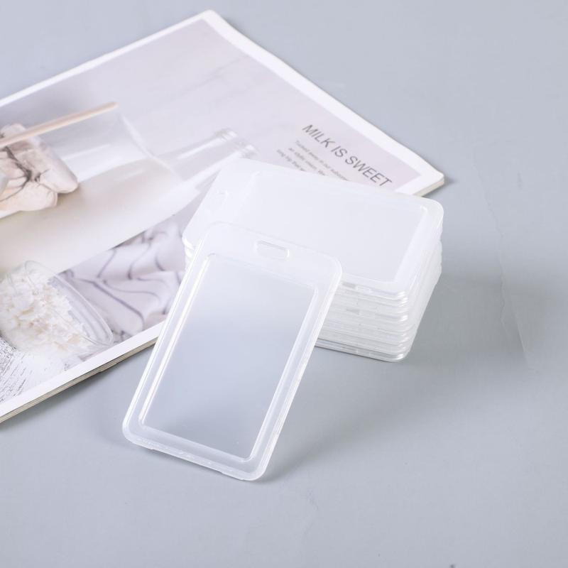 Product Introduction of Durable Plastic Card Sleeves with Lanyard Transparent ID Card Protective Film Business Card Box 11