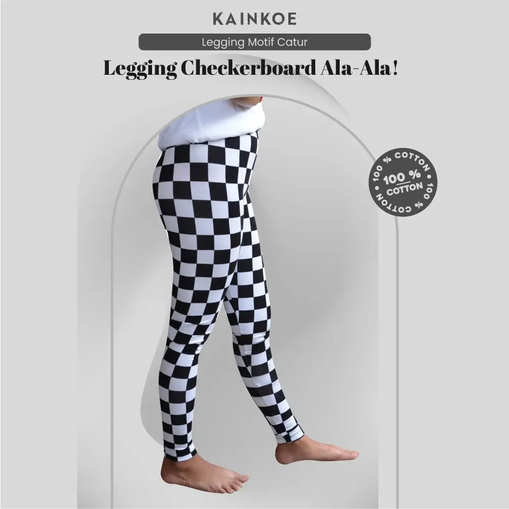 Celana Bawahan Legging Lejing Panjang Kotakkotak Motif Catur Murah Berkualitas