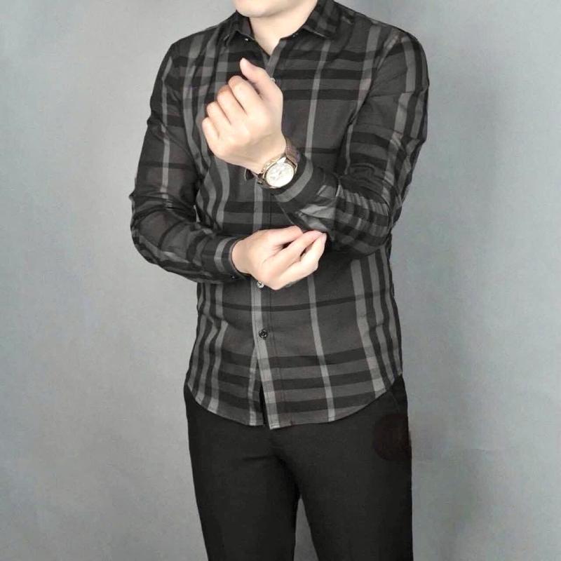 Áo sơ mi nam caro sọc, tay dài vải cotton mền cao cấp, form chuẩn - MY LINH CLOTHINGS Menswear Shirt Kate Jean