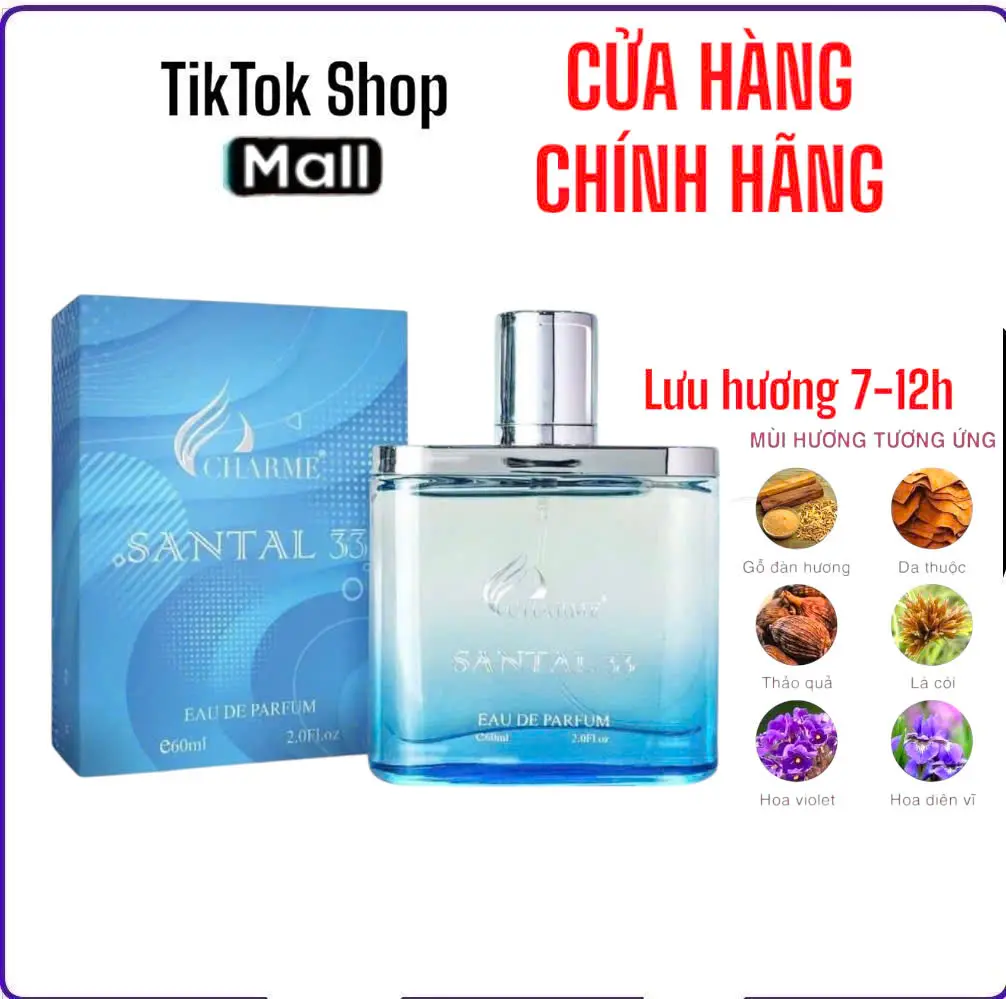 CHARME SANTAL 33 NƯỚC HOA NAM 50ML HƯƠNG GỖ SANG TRỌNG