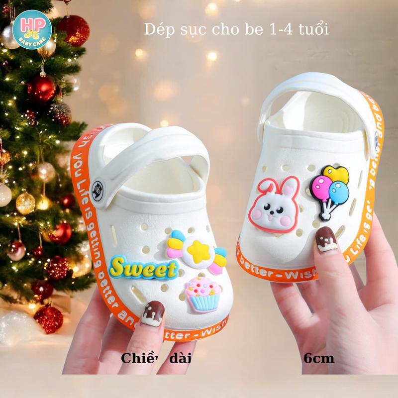 Dép tập đi cross sục cho bé trai bé gái 1 - 4 tuổi siêu nhẹ êm chân chống trượt stick đang yêu, dép nhựa cho bé nesty