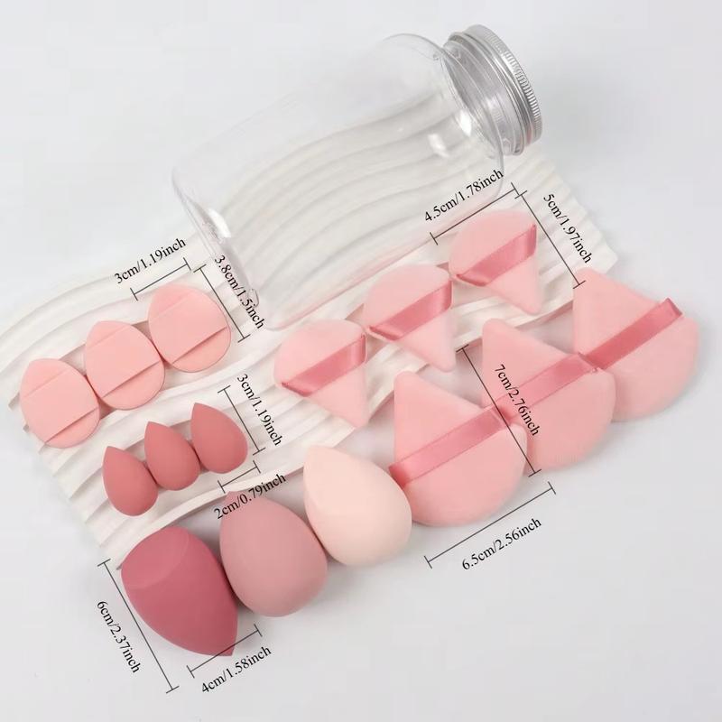 Product Introduction of 14PCs velvet powder puff & makeup sponge set-skin-friendly, dual-use wet/dry blenders for flawless foundation application 4
