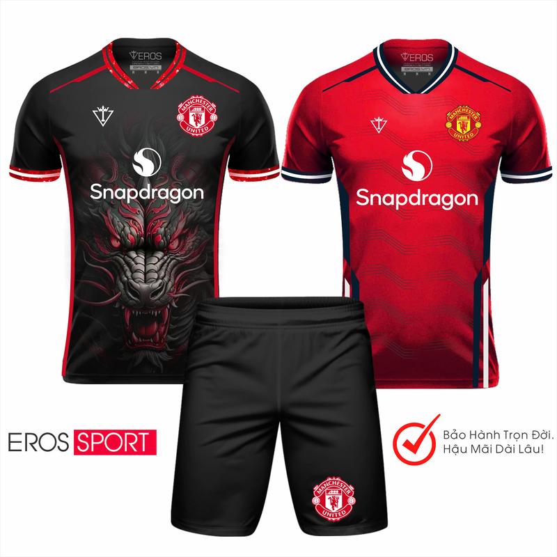 (B) TOP 10 COMBO ĐỒ  BÓNG ĐÁ THIẾT KẾ HOT gồm 2 áo và 1 quần, đồ bóng đá Nam - Top đồ thể thao mới ra mắt Eros Sport, vải thun co giản, logo thêu, mực in chuyển nhiệt.