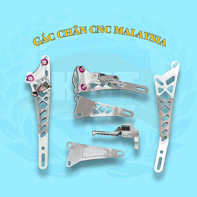 Gác chân MALAY CNC cho SIRIUS/ EX135 150/ WINNER/ SATRIA 1 bên kèm ốc Salaya long đền đỏ Phụ Kiện Phụ Tùng