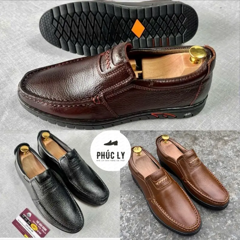 Giày mọi sân Da bò thật -đế cao su- size 37-44 - đế khâu ngang chắc chắn  Nhung Nam Đế Bằng Jean [ bảo hành 12 tháng] HẠ 1 SIZE NHÉ