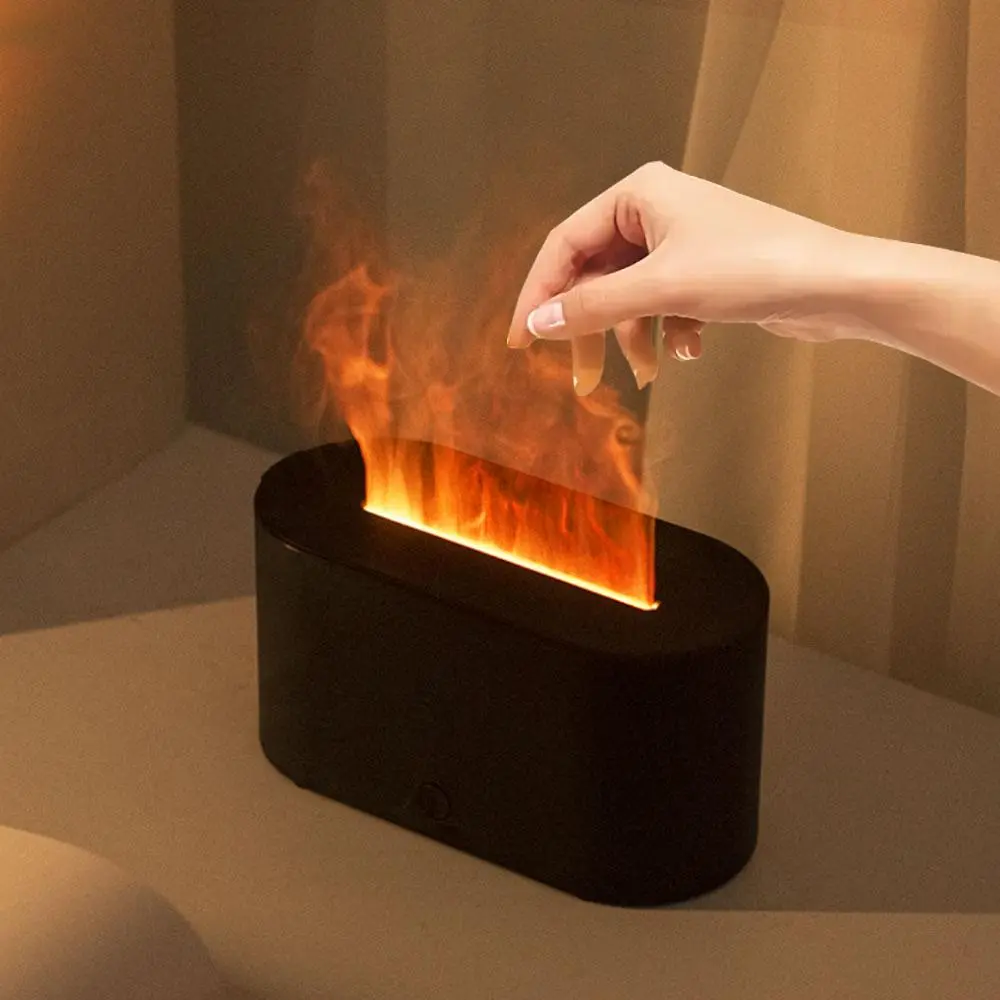 130ML Simulated Flame Aromatherapy Diffuser, Portable USB Powered Essential Oil Diffuser, Air Humidifier for Bedroom, Living Room