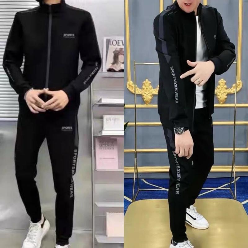 ￼Bộ quần áo thu đông Sport,in đố,Quần áo poly thu đông dài tay màu đen,than nam thêu logo nổi đẹp 2025