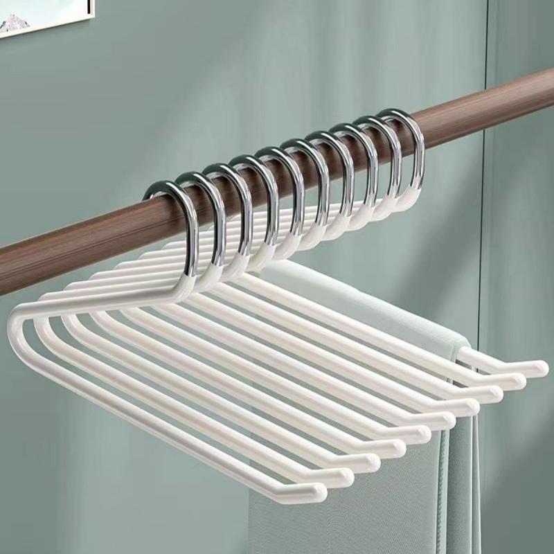 Product Introduction of Non-slip Clothes Hanger, 10pcs Portable Hanger Organizer Rack for Closet Laundry Dry Cleaning Room, Pants, Skirts, Shorts, Towels 3
