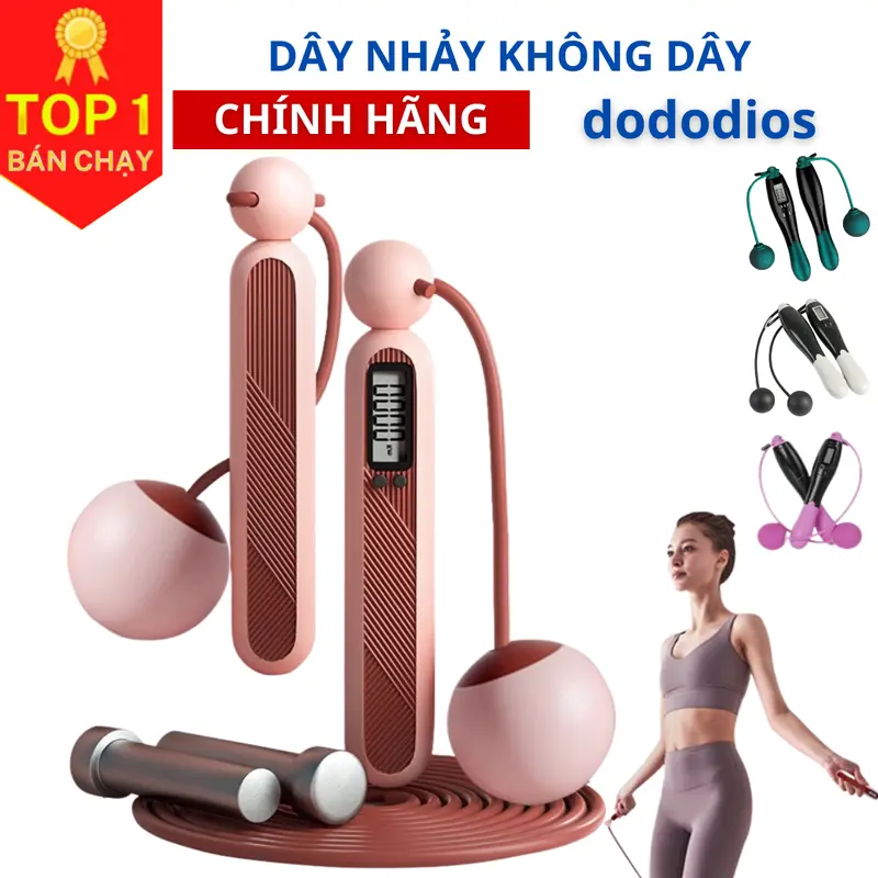 Dây Nhảy Thể Lực Không Dây, Có Bóng Đếm Số Thể Lực Đàn Hồi 2.9m Hỗ Trợ Luyện Tập Thể Dục Tại Nhà 0