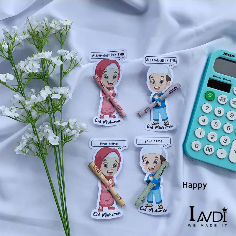Amplop Lebaran 3D Karakter Lucu Unik Imut Custom Nama 5