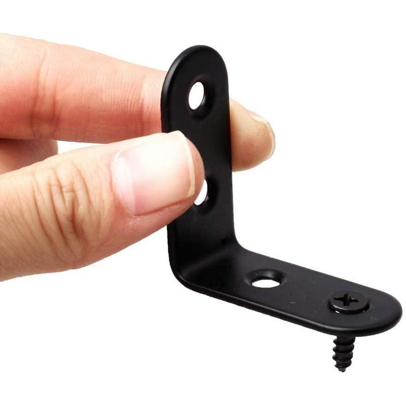 【In Stock】 18pcs Corner  Sets Black Stainless Steel 90 Degree Right Angle Brackets 6