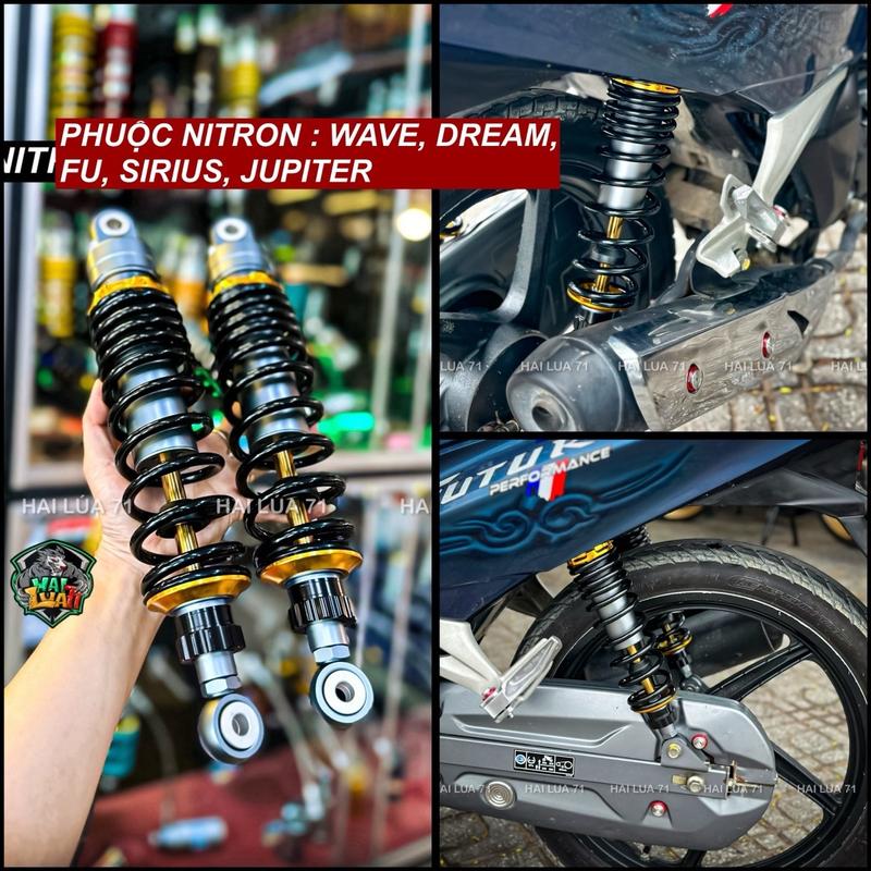 Phuộc Nitron Không Bình Dầu Cho Wave, Dream, Fu, Sirius, Jupiter, Phụ Kiện Xe Máy