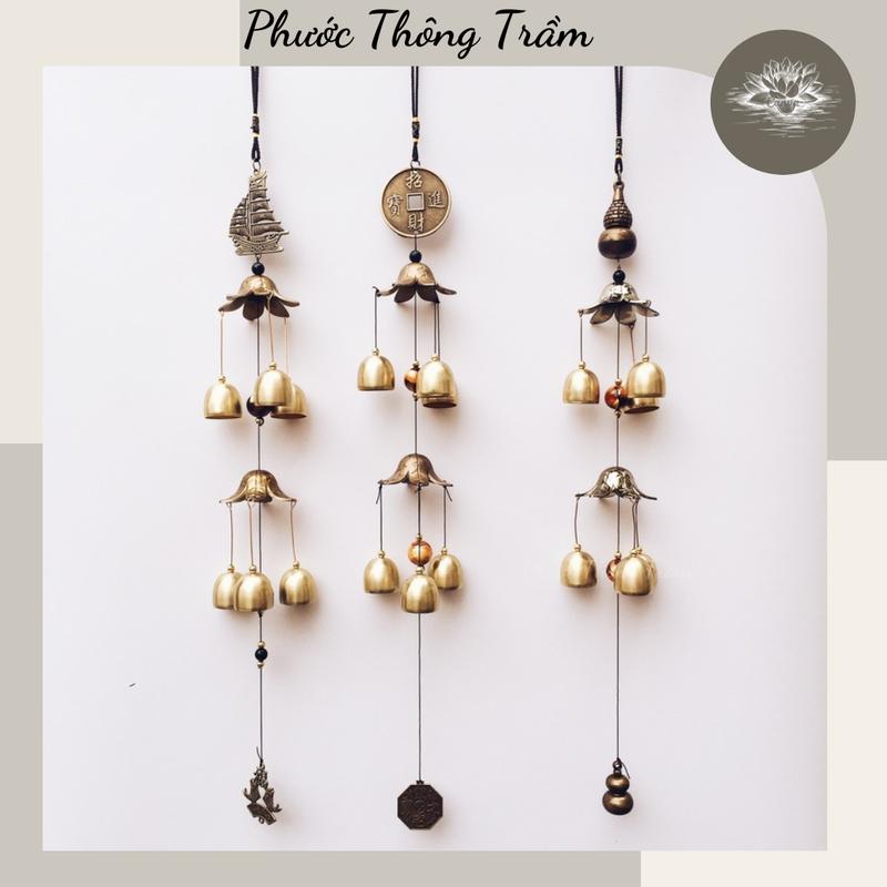 Chuông gió phong thủy ống đồng trang trí nhà cửa - Phước Thông Trầm Decor Phòng