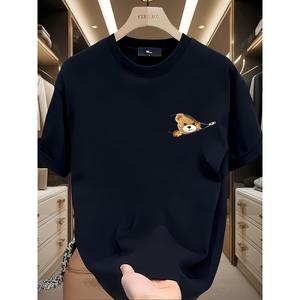 高品質の純綿トレンドブランドプリント半袖Tシャツ メンズ 夏の新しいしい カジュアル 大きいきいきめサイズ ゆったり万能トップス