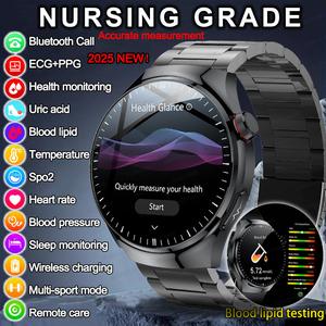 2025 New For XAIOM Nursing Grade Smart Watch Men Blood Pressure Blood Lipid Uric Acid ECG+PPG Body Temperature Bluetooth Call Health Smartwatchs Women