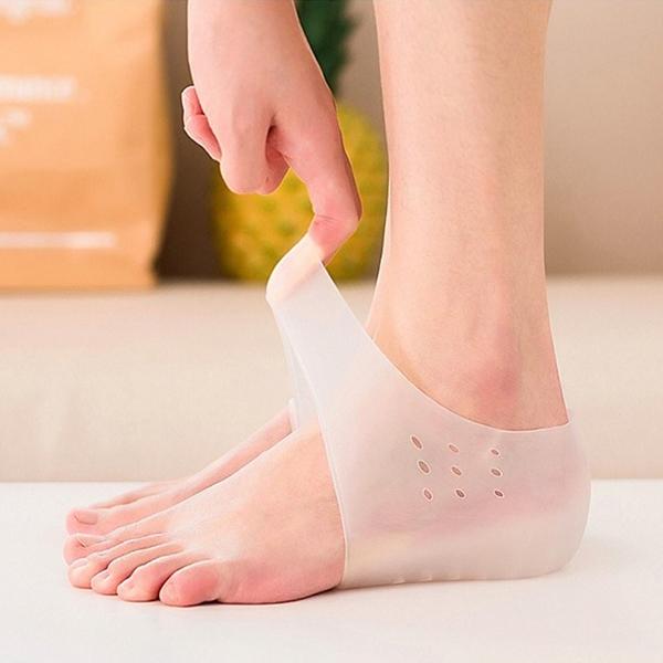 Tất vớ silicone độn gót chân tăng chiều cao cho nam nữ lên đến 5cm Leather Miếng Lót Giày