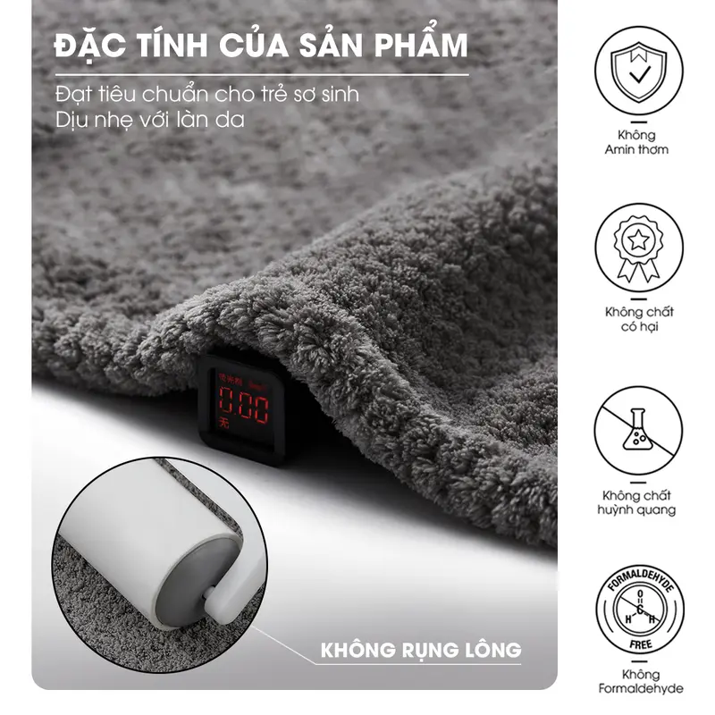 Khăn Tắm Microfiber Kháng Khuẩn Việt Thư Công Nghệ Nhật Mềm Mịn Thấm Hút 70x140cm Nhà Tắm 6