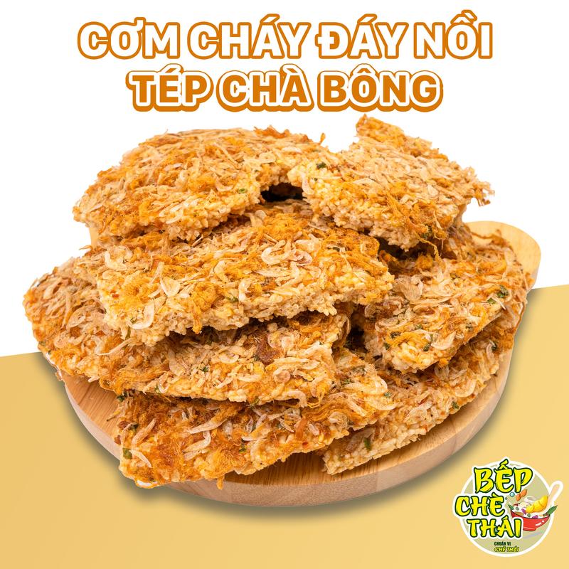 ƯU ĐÃI Cơm cháy đáy nồi tép chà bông - cơm cháy tép - túi 200gr 500gr - đồ ăn vặt Snack Food - bếp chè thái Thức Ăn Cay