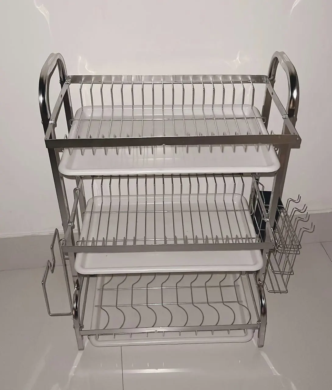 Kệ úp bát đĩa 3 tầng INOX Tặng kèm khay hứng nước ( Cao 65cm, rộng 45cm, sâu 25cm) Kệ úp bát nhà bếp đa